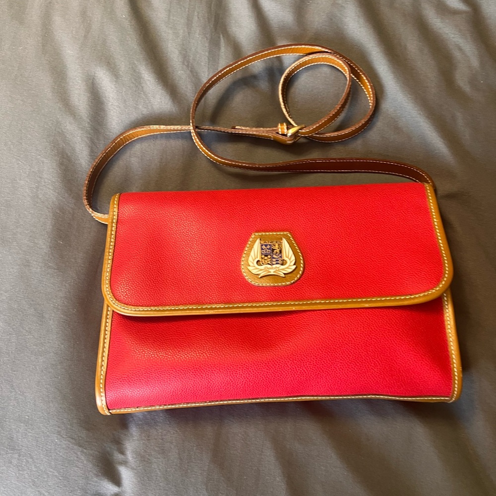 Lancel Vintage Red Leather crossbody / Shoulder Bag